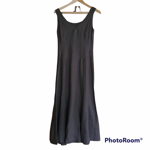 Rare Irene Van Ryb French Designer Gray Midi Dress Flared skirt Size 42 10 - Picture 1 of 11